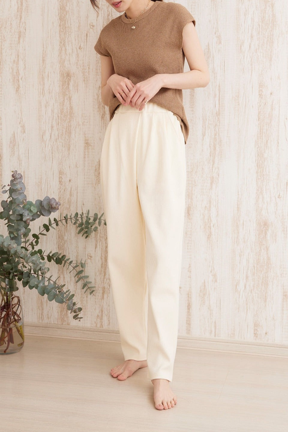 Daily ribbed cotton pants