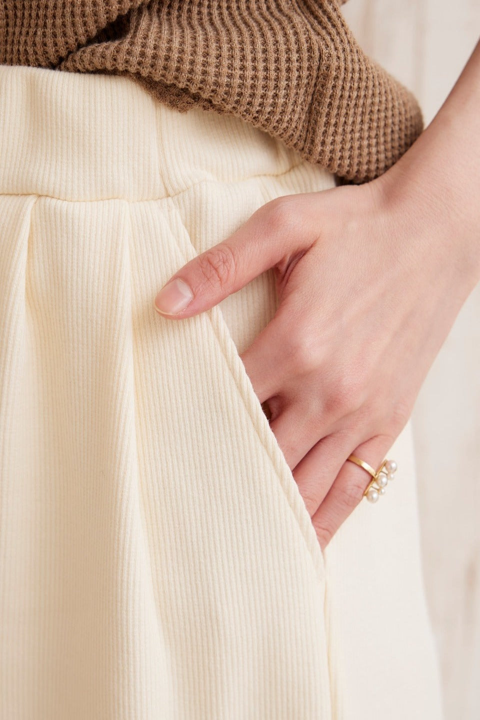 Daily ribbed cotton pants