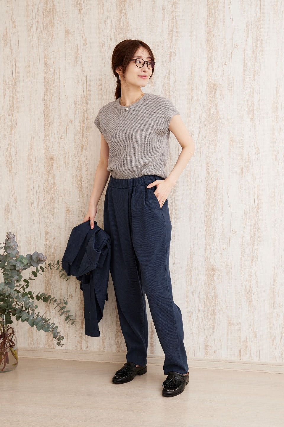 Daily ribbed cotton pants