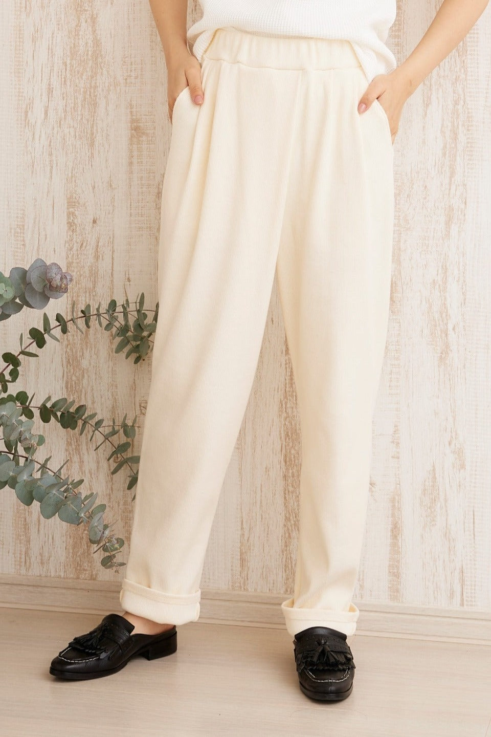 Daily ribbed cotton pants
