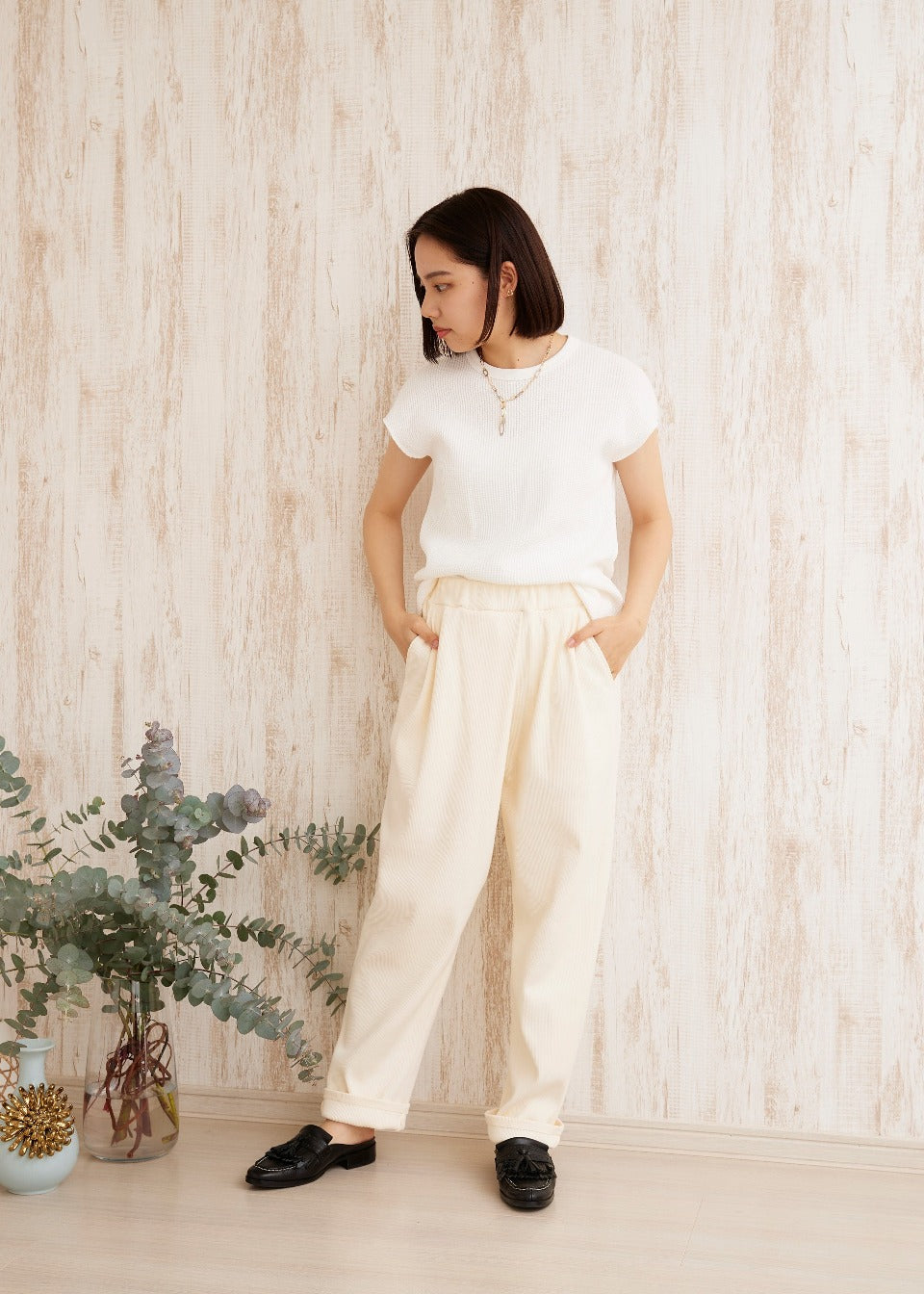 Daily ribbed cotton pants