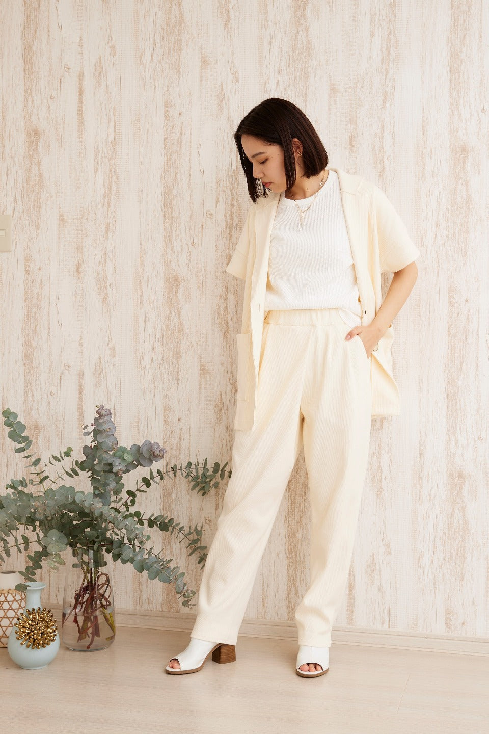 Daily ribbed cotton pants