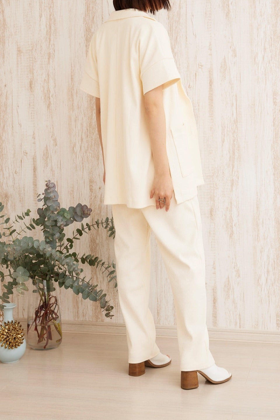 Daily ribbed cotton pants