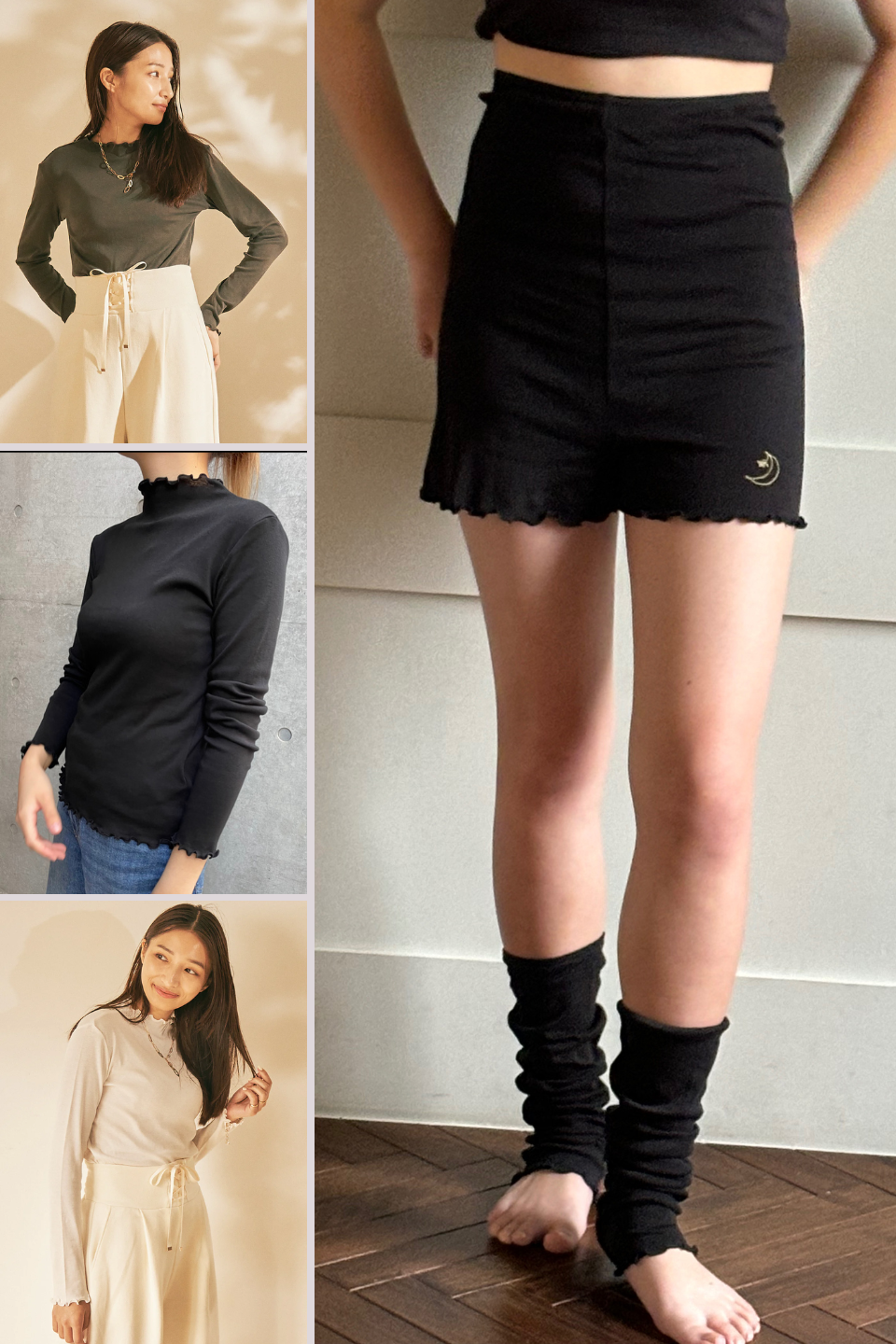 Sheer tops × Cozy warmer shorts(10%OFF)