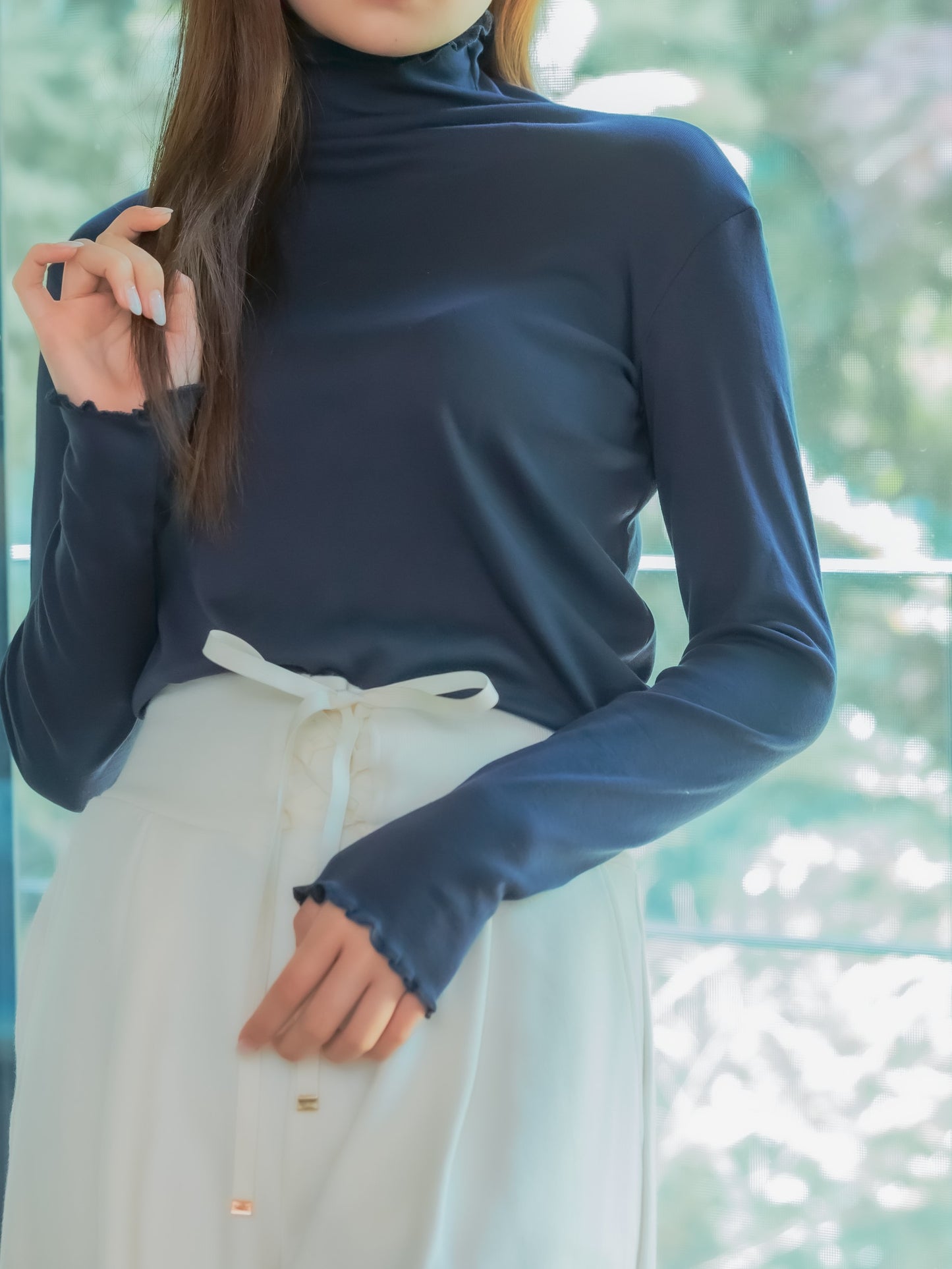 Sheer Turtle Tops × Cozy Warmer Shorts(10% OFF)