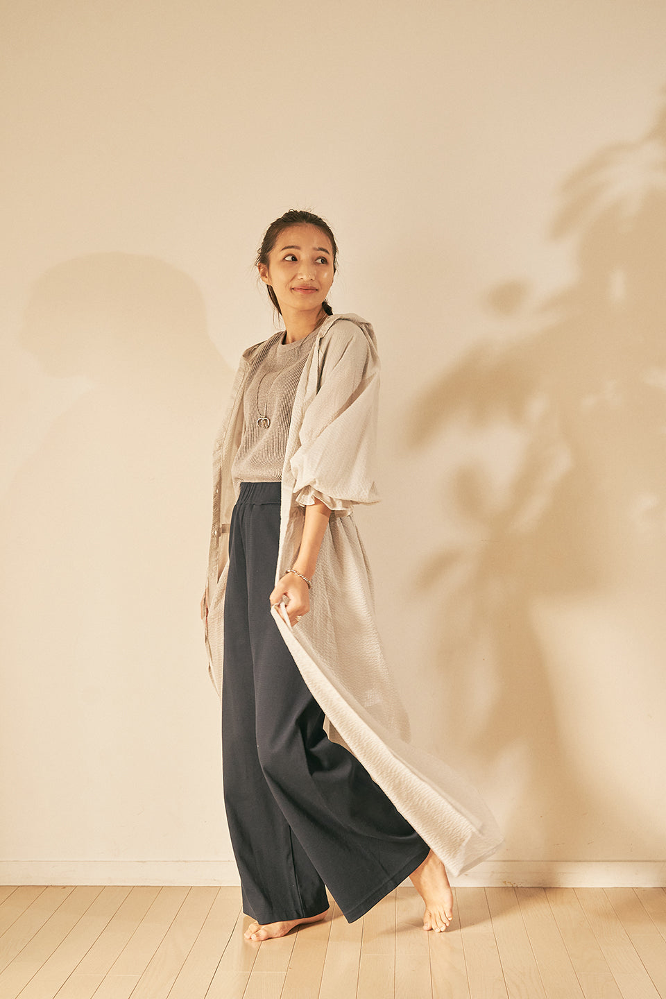 Wave Balloon Sleeve Dress