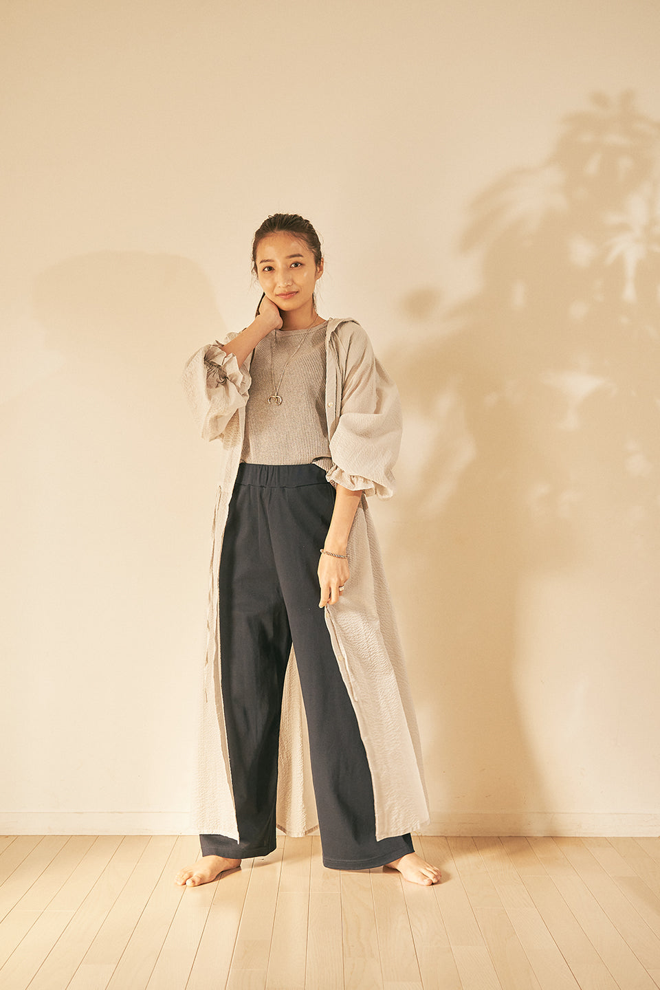 Wave Balloon Sleeve Dress