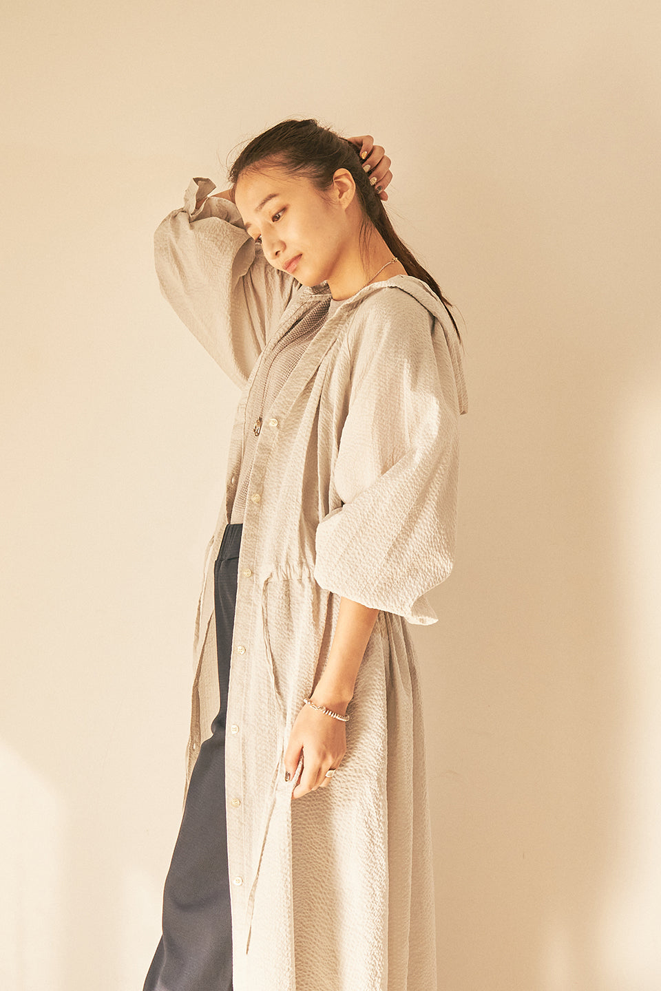 Wave Balloon Sleeve Dress