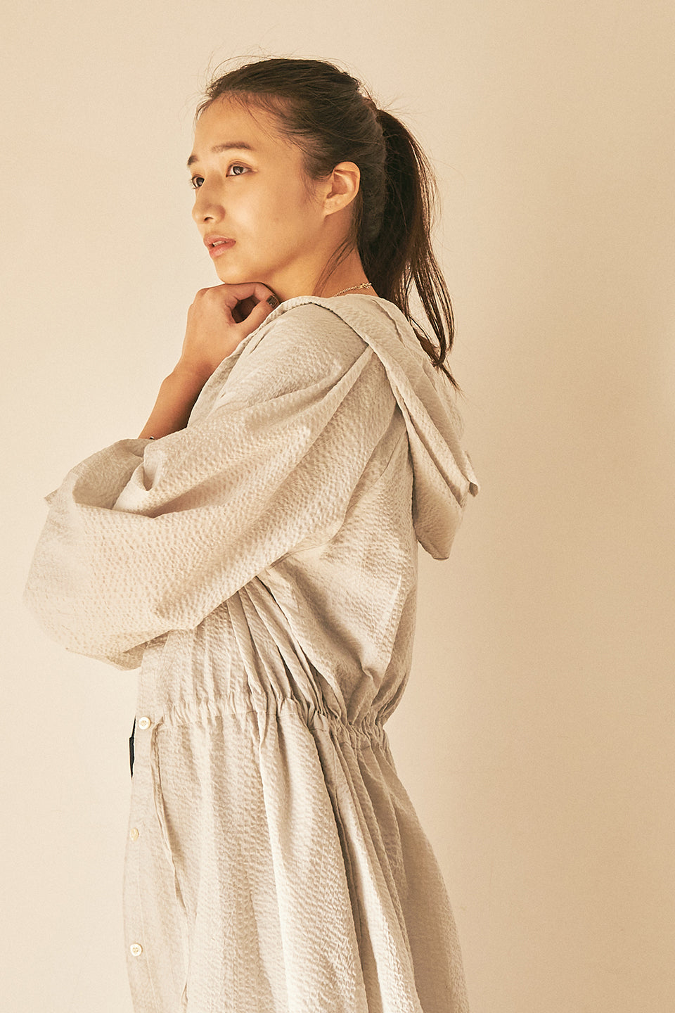 Wave Balloon Sleeve Dress