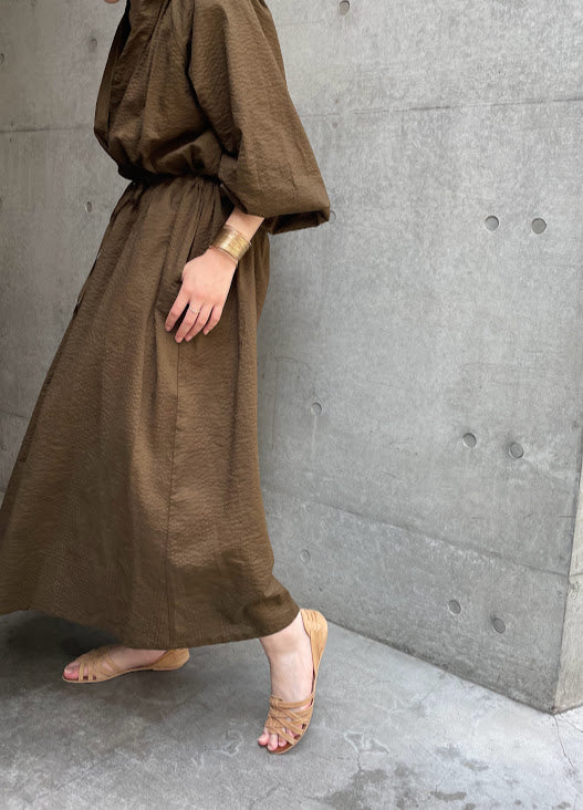 Wave Balloon Sleeve Dress