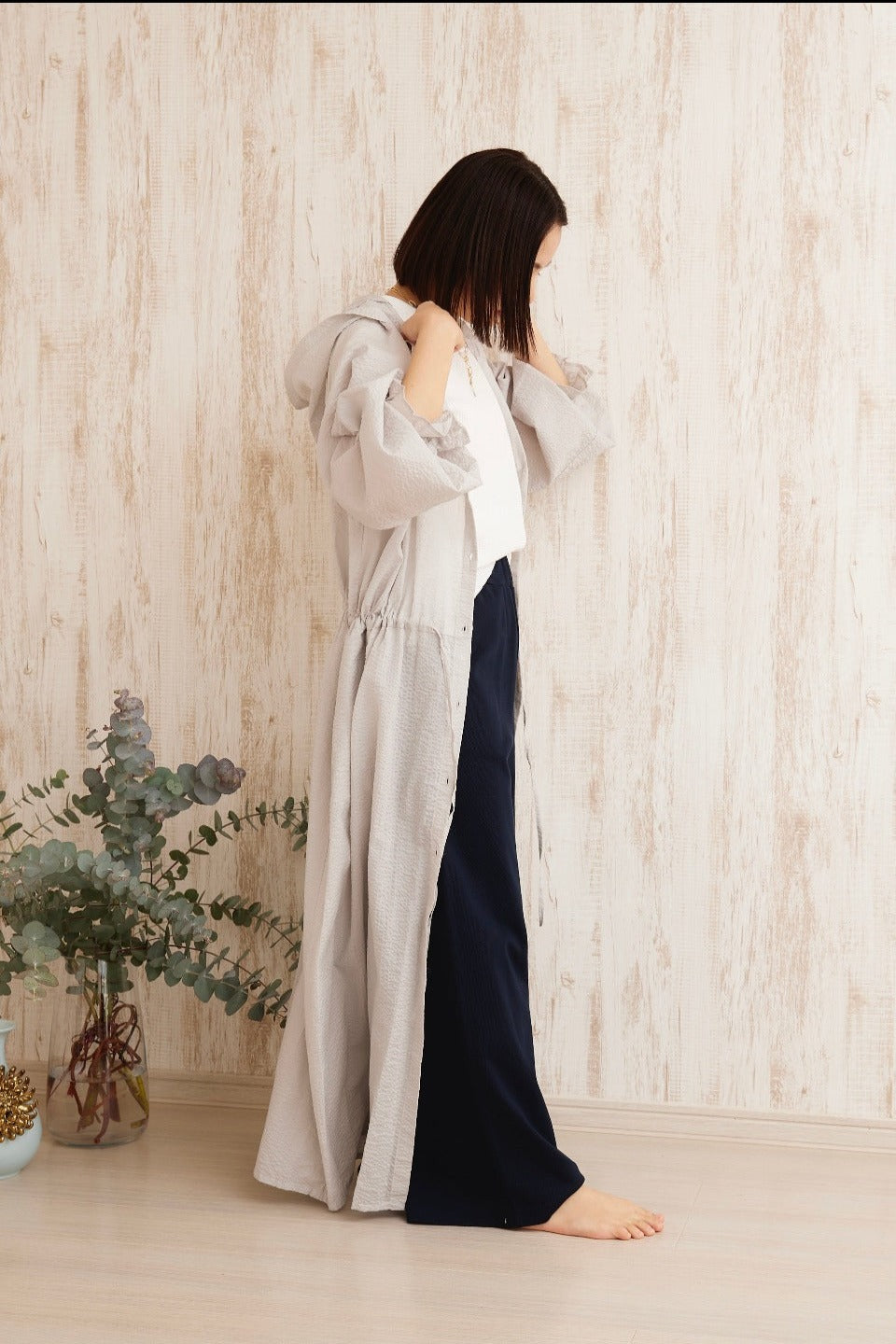 Wave Balloon Sleeve Dress