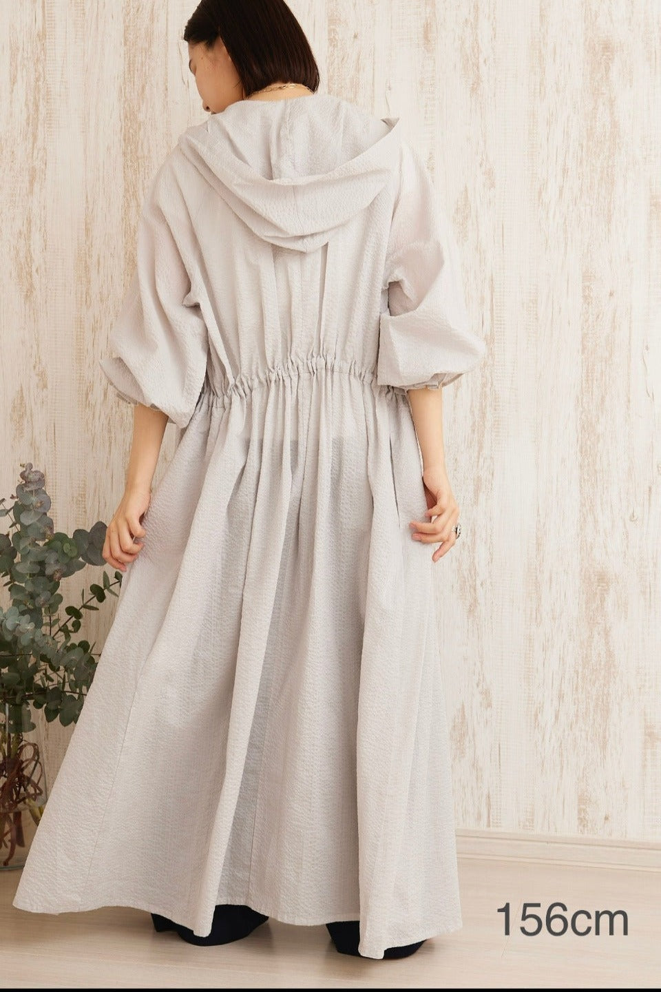 Wave Balloon Sleeve Dress