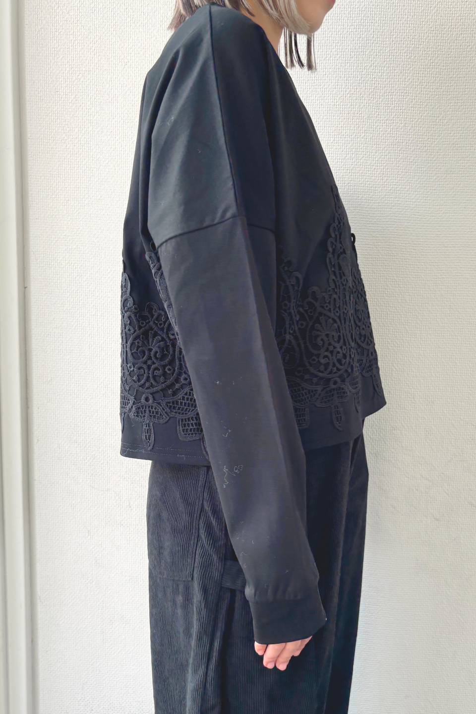 Lace Edge Tops-Black