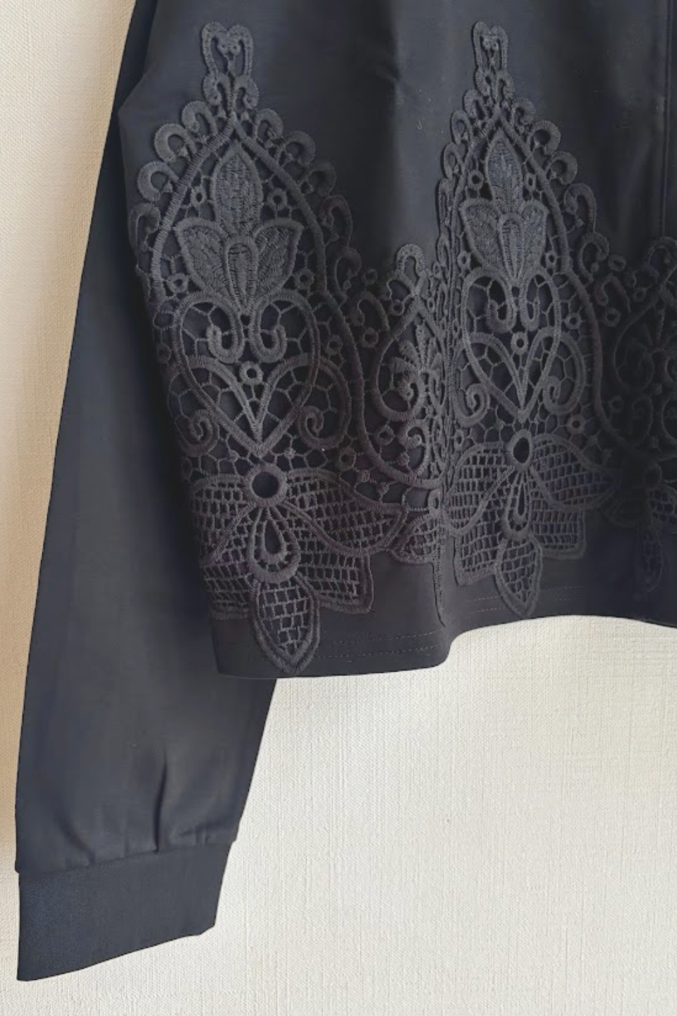 Lace Edge Tops-Black